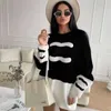 Women's Sweters Projektantka damska moda mody starszy trener damski okrągły koszulka francuska haft mody dekolt dekoltu c-cut luksusowa marka graficzna top