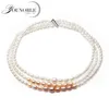 Real Multi Layer Natural Pearl Choker Necklace Collar Statement Boho Women Jewelry Anniversary Gift 231225