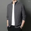 Chandails masculins 2024 Spring and Automne Coat Couleur Couleur Stretch Cardigan thermique Pull à col roulé