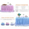 6FT 9FT fête d'anniversaire Table jupe décor el mariage Banquet nappe couleur unie couverture noël Halloween décorations 231225