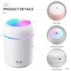 Humidifiers 300ml Air Humidifier Portable Ultrasonic Colorful Cup Aroma Diffuser Cool Mist Maker USB Humidifier Purifier With Light For Car