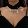 Choker 4st Set Moon Star Necklace Crucifix Pendant Neckchain Gotic Jewelry