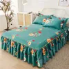 Set 3 pezzi gonna letto con 2 federe copriletto copriletto coprimaterasso matrimoniale completo lenzuola queen king size romantico 231225