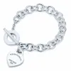 Nouveau bracelet de créateur 100% 925 bracelet en argent sterling classique clé coeur bracelet cadeau exquis mariage bracelet femme bijoux boîte-cadeau