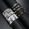 Link armbanden heren armband overdreven punk trend onbeperkt symboolaccessoires handgemaakte weven multi-layer set