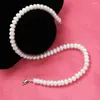 Hängen riktiga sötvatten pärlhalsband för kvinnor 45 cm längd pärlor smycken vit 8-9 mm pärlor mamma present mode