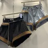 Shorts femininos verão 2023 edição coreana grande cintura alta magro calças largas cor casual versátil