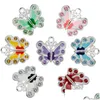 Charms Small Butterfly Enamel Charm Beads Diy For Jewelry Making Keychain Pendant Necklace Bracelet 7 Colors Charms Bead Mix Drop Deli Dhrif