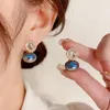 Stud Earrings Korean Version Micro Inlaid Zircon Diamond Shaped Pearl Exquisite And Versatile 925 Silver Needle For Women.