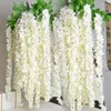 Decorative Flowers 36 Pcs Wisteria Artificial Wholesale For Home Wedding Decoration Hanging Garland Ivy Vine