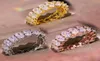 Anello di fidanzamento nuziale ghiacciato per le donne Gioielli di moda Principessa CZ Anelli di diamanti Regalo9904863