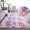 Arco-íris fofo tapete para sala de estar tapete de pelúcia quarto colorido menina decoração de natal casa interior tapete quente 231225