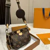 디자이너 가방 오래된 꽃 멀티 포케 트 브라운 3 개 어깨 가방에 3 개의 컬러 숄더 가방 스트랩 클러치 콤보 엠보싱 럭셔리 여성 메신저 백