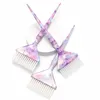 3PCSSet Mix Color Balayage Brush Salon Hair Highlight Wide Dye Comb Stor Antiskid Handtag Frisör Frisör 1860 231225