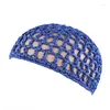 Berets Damen Mesh Haarnetz Häkelkappe Feste Farbe Snood Sleeping Night Cover Turban Hut lässige Mütze