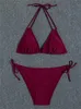 Portez des maillots de bain 2023 Nouveaux maillots de bain Bikini Bikini Micro Floral Bikinis Set Beach Thong Fssuile de bain Girls Lacet Up Two Pieces Swim Cost