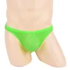 Underpants Men Ice Silk Low Waist Ultra-Thin Briefs Bikini Underwear Stretch Panties Ruched Back Thong Lingerie Solid Breathable Male Brief