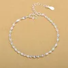 925 Sterling Silver Fashion Simple Elegant ED Link Chain Armelets smycken för Woman Wave Anklet Gifts257Z