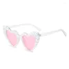 Sunglasses Heart-shaped Pearl Sweet Po Wedding Dress Personality Matching Network Red Luxury Love