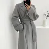 Damesjassen Koreaanse wintermode Temperament Lange Peacoat-jas Elegante chique persoonlijkheid Pak Kraag Eenvoudige retro-verdikking