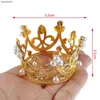 Hårklipp 1x elegant guld silver färg mini Crown Princess Topper Crystal Pearl Tiara Valentine's Day Gift Partihandel