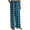 Heren slaapkleding thuis slijtage straght casual zakelijke broek katoen zachte mannen jogger jogger plaid pyjama loungen 2024