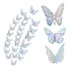 Wall Stickers 36Pcs/Lot 3D Hollow Butterfly Wall Sticker Butterflies Decals Diy Birthday Party Cake Decorations Removable Stickers Wed Dhhfg