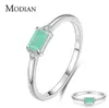 Modian Charm Luxury Real 925 Stelring Silver Green Tourmaline Fashion Finger Rings for Women Fine SMEE sacky Accessories Bijoux 210616876830