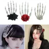 Klipy do włosów Mxme gotycka czaszka ręka clip punkowy akcesorium akcesorium dla kobiet dziewcząt