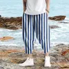 Calça masculina de verão cortada fina casual moda simples solto grande bolsa sonoledores 12 meias jean cortado em forma direta homens