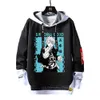 Gojo Satoru hoodie jujutsu kaisen sahte iki parçalı hoodies kurdelekler mektup basılı sweatshirt anime patchwork sweatshirtler sonbahar