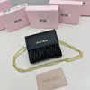 Luxury designer MM mini pleated small Sheepskin for women fashionable short change bag mouth red bag leather chain Card Holders bag
