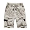 Men's Pants Overalls Multi-Pocket Casual Cotton Summer Loose Five-Point Breathable Shorts Men