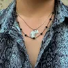 Hangende kettingen puui hiphop geometrische choker zwarte kralen bal ketting charme ketting voor mannen dagelijkse juwelierspartij straatcadeaus