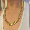 Classic Mens 18K Real Geel Solid Gold Chain ketting 23 6inch 10 mm sqcfcsw hele2019209m