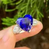 Klusterringar hjy2023 tanzanite ring ren 18k guld naturliga ädelstenar 8.28ct diamanter kvinnlig årsdag gåva fin