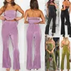 Women's Pants Solid Color Women Bra Top Long Ladies Strapless Pant Spicy Girl Casual Set Backless Sleeveless Daily Outfit