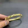 Pulsera de diseñador Van Clef, pulseras con dijes de calidad originales para mujer, pulsera de hierba de hoja, pulsera ancha y estrecha de oro rosa