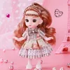 16 cm BJD Doll avec vêtements et chaussures Sweet Face et Big Eyed Princess Action photo Diy Movable 13 Additiond Gift Girl Toy 231225