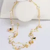 Whole- designer luxury classic cute diamond heart elegant pearl multi layer long sweater statement necklace for woman268T