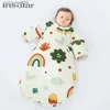 Schlafsäcke Baby Schlafsack Umschlag Kinderwagen Swaddle Fußsack Winter Warme Kinder Schlafsäcke mit Reißverschluss Abnehmbare Ärmel Tragbare DeckeL231225