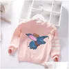 Cardigan Vendi un maglione per bambini con pilota fumetto morbido per ragazze paillettes alla moda per bambini vestiti per maglieria per bambini jumper 3-7 y dro otpxl