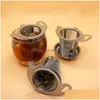 TEA STERSERS MESH INFUSER Återanvändbar sil tekanna Rostfritt stål Loose Leaf Filter Drinkware Teaware ZC08592441232 Drop Delivery DHN6E