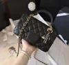 Cross Body Women Mini Handbag Handle Flap Bag Top Quality Classic Caviar Cowhide Leather Quilted Diamond Lattice Gold Hardware Shoulder Messenger Bag Purse