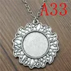 Pendant Necklaces Fit Round 25Mm Silver Color Base Setting Necklace Accessories For You