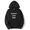 Men's Hoodies Customize Your Logo Fashion Men Women Long Sleeve Pullover Hooded Sweatshirts Unisex DIY Print Casual Couple