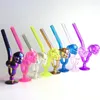 6 Inch Colorful Glass Oil Burner Water Bong Smoking Pipe with Thick Pyrex Glass Snakelike U Shape Oil Burner Bongs Hand Standable Pipes Big Skull Bowls