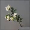 装飾的な花の花輪小さなバラの枝と偽の葉のある装飾マリアージガーデンサプライシルクホームデコルディコラティホームファー味ダグル