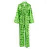 Vestidos de trabalho 2023 Europa e os Estados Unidos Imprimiram o casual respirável solto de pijama de pijama caseiro