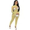 2024 Diseñador Sexy Mesh Jumpsuits Women Hollow Out Rompers Spring Clothing Sexy a través de Bodycon Jumpsuits Sheer One Piece Club Night Club Fiest Bulk